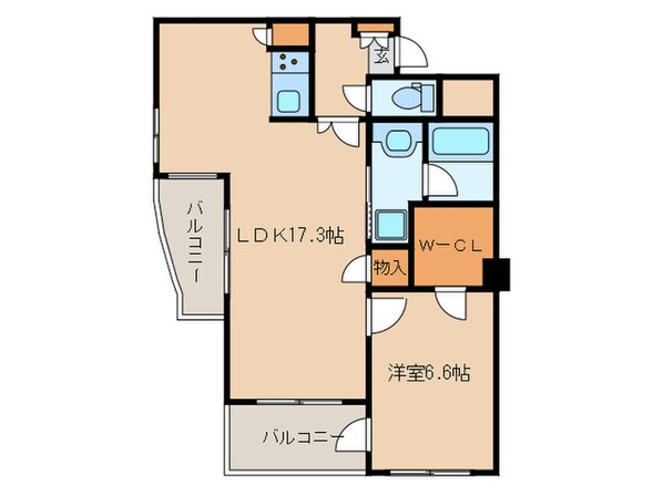 ラ・ミリオ－レ室見河畔(402)の物件間取画像